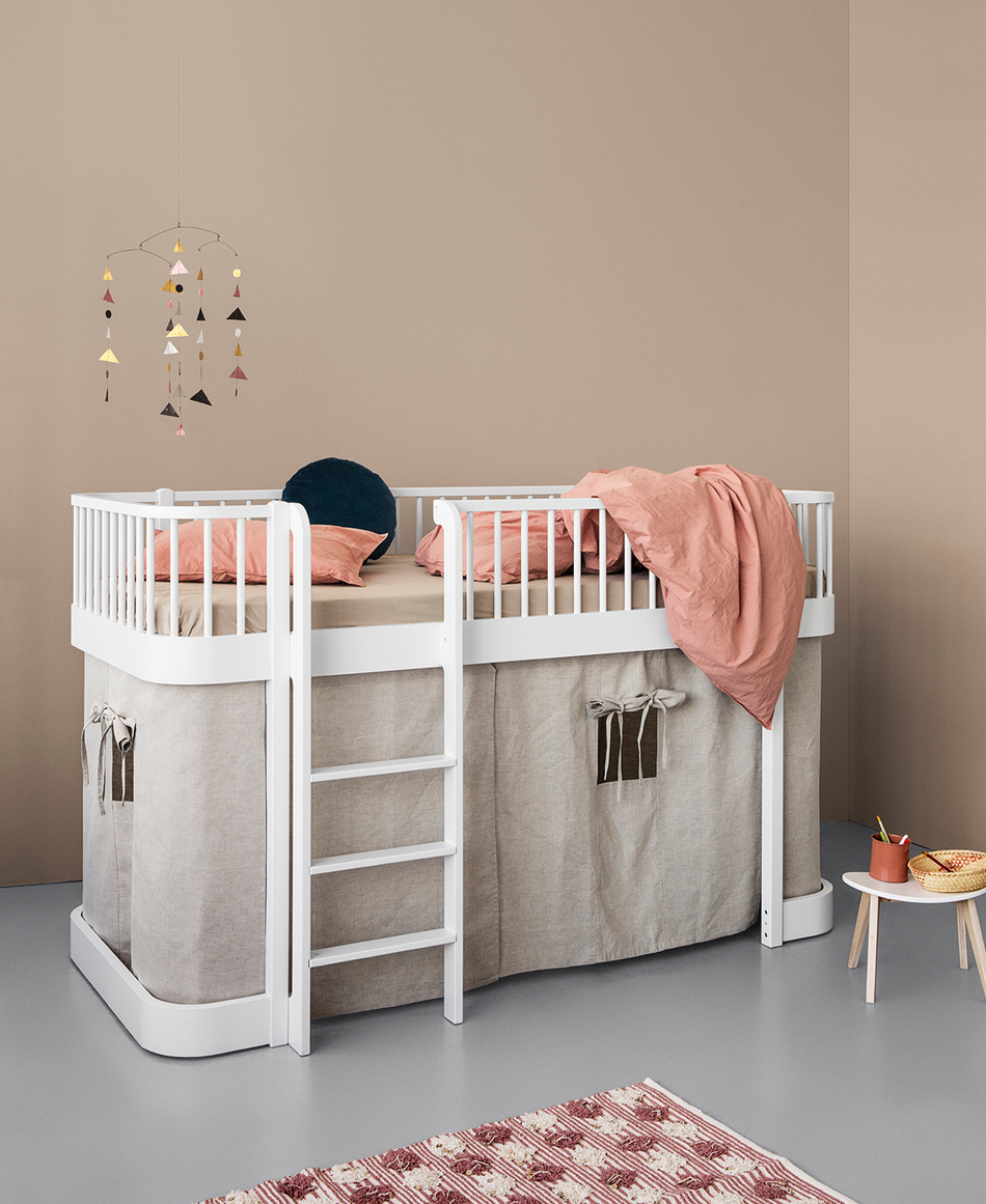Wood Original low loft bed, white