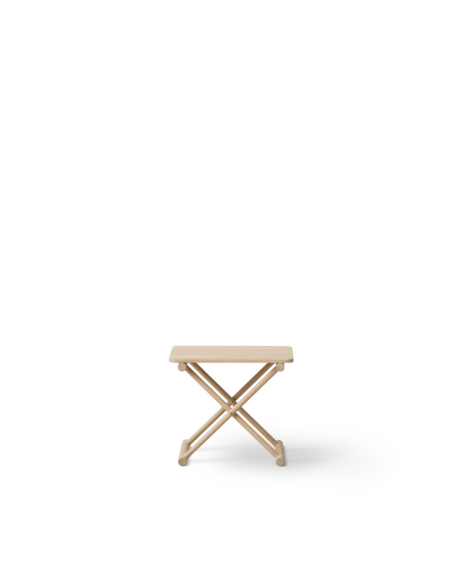 Camp bed table low, oak