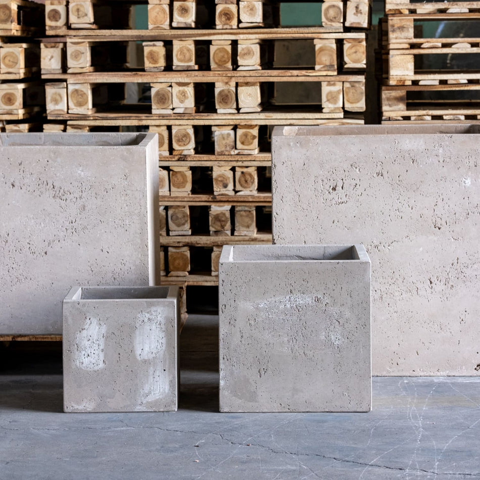 Cubrosa | Truffle – 55cm Large Square Concrete Planter – 115L Heavyweight Plant Pot