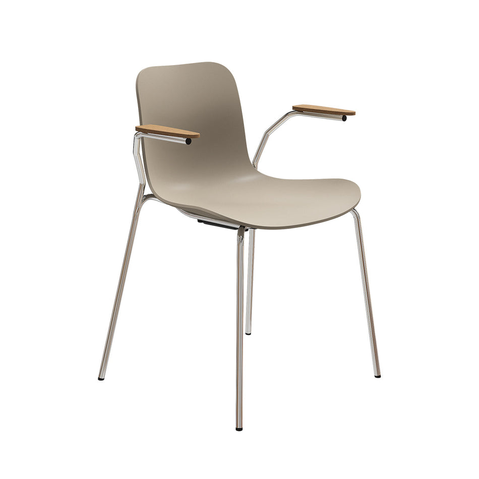 Langue Chair w/ Armrest Polypropylene | Chrome