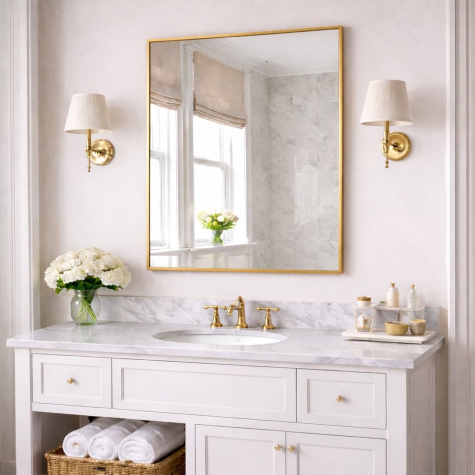 Takara - Gold Metal Rectangle Mirror - 120cm x 95cm