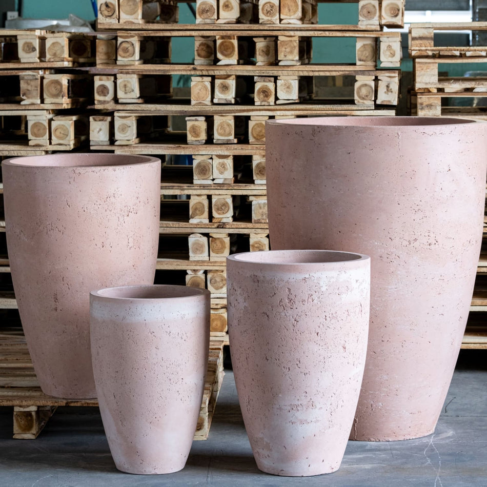 Vessara | Blushstone – 55cm Extra Large Tall Concrete Planter – 32L Decorative Vase Pot
