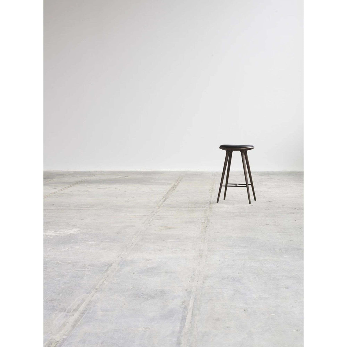 High Stool With Black Leather Seat | Mater | Skandium London