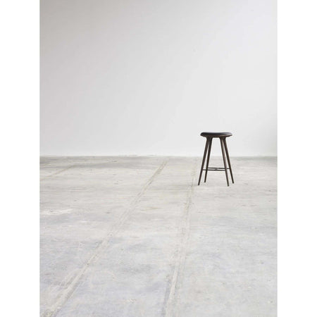 High Stool With Black Leather Seat | Mater | Skandium London