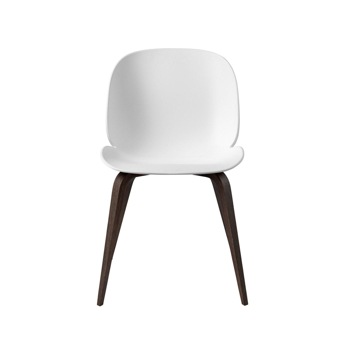 Gubi - Beetle plastic dining chair, wooden legs - Skandium London