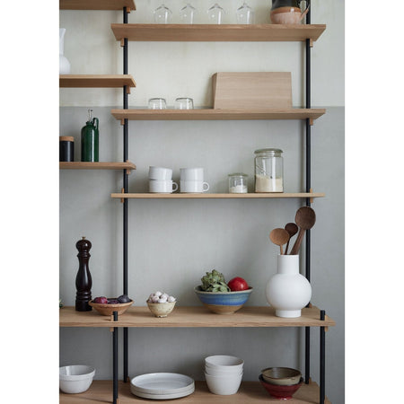 MOEBE - Shelving System – S.200.2.C - Oak/Black - Skandium London