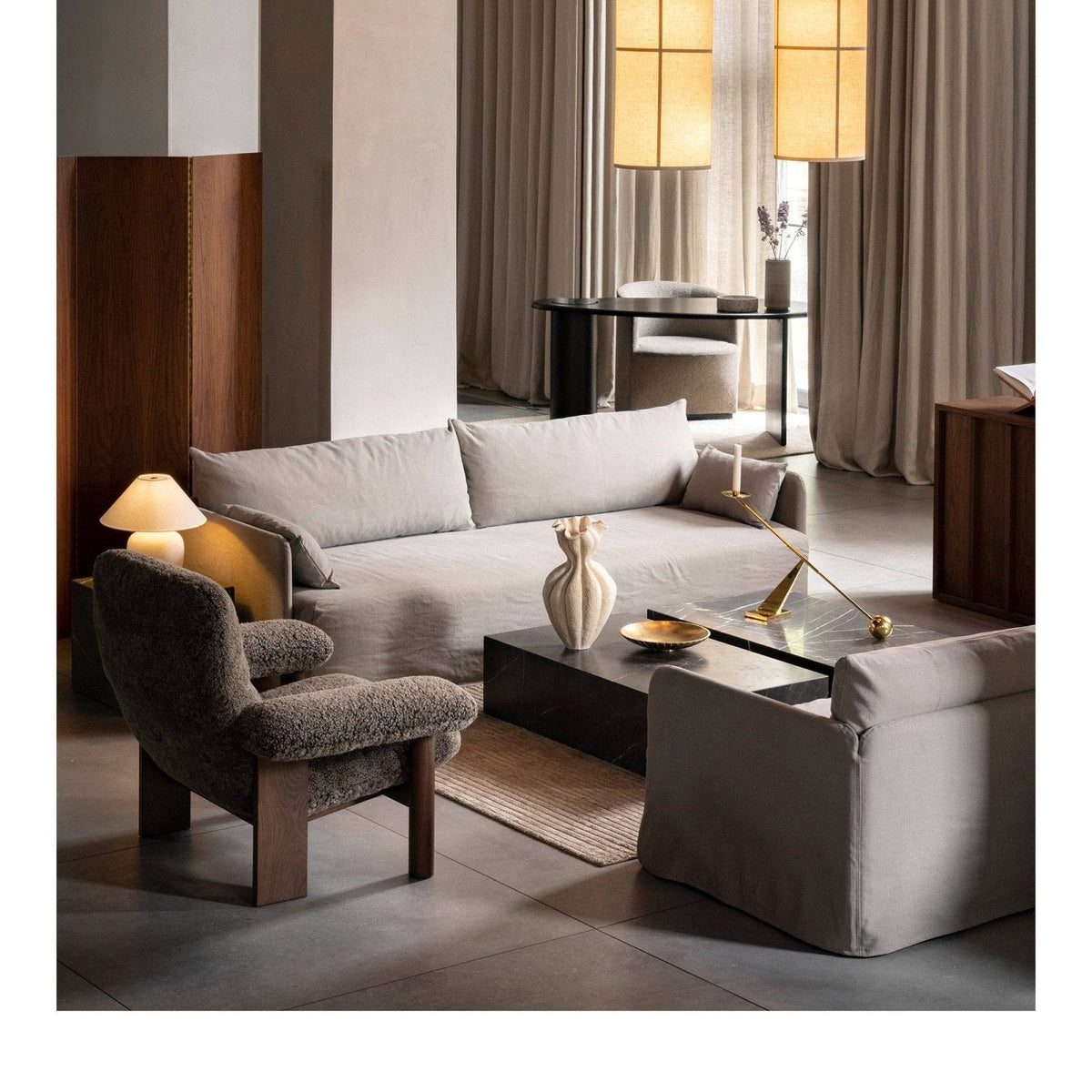 Audo (Menu) - Brasilia Lounge Chair - Sheepskin - Skandium London
