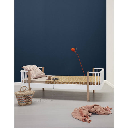 Oliver Furniture - Wood Collection Bed, 90x200 cm, white/oak - Skandium London