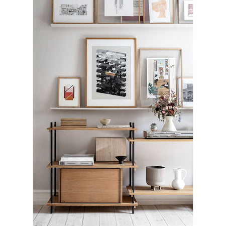 MOEBE - Shelving System – S.200.3.A - Oak/Black - Skandium London