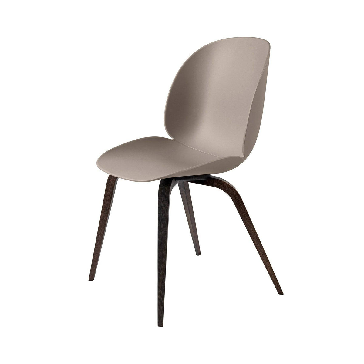 Gubi - Beetle plastic dining chair, wooden legs - Skandium London