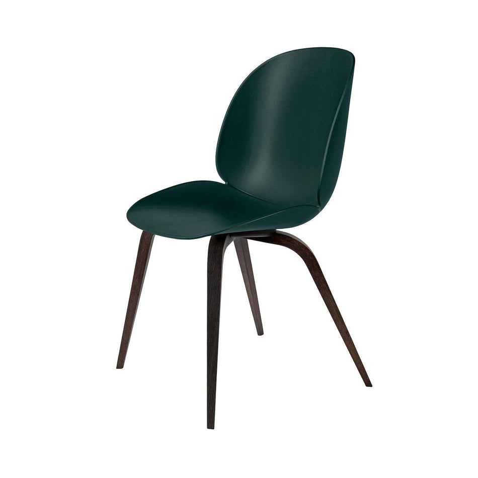 Gubi - Beetle plastic dining chair, wooden legs - Skandium London