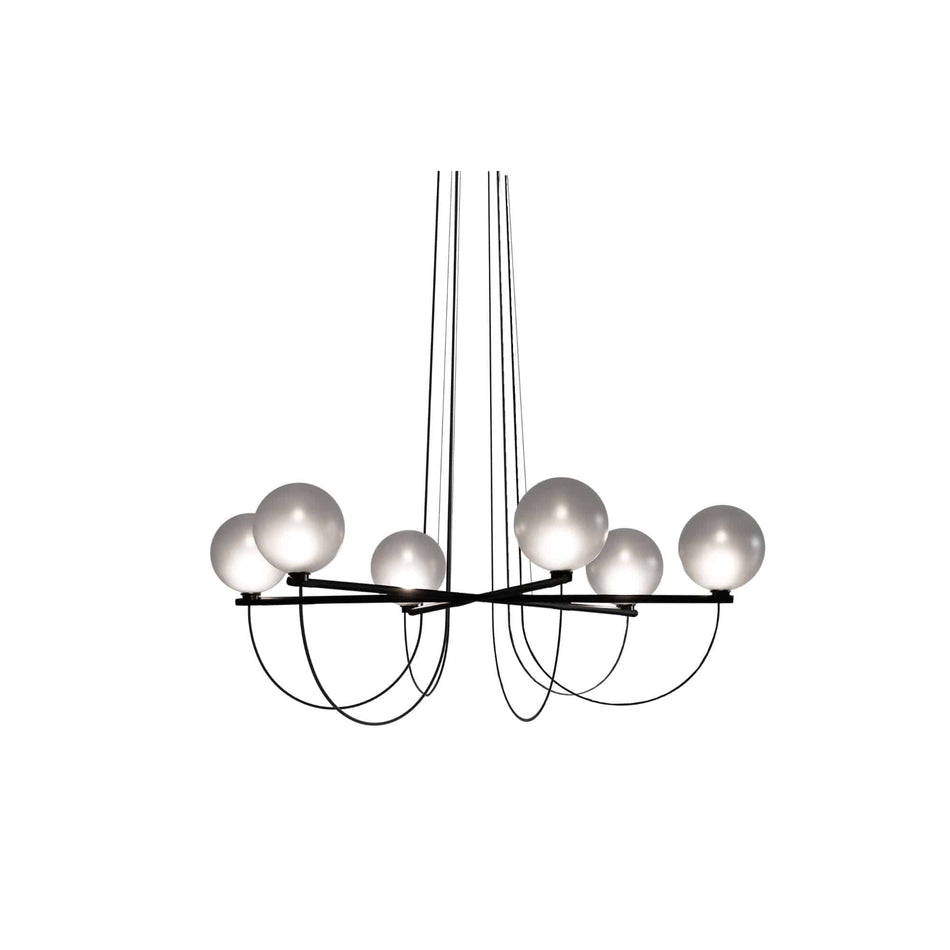 Handvärk - 6 Globe Chandelier - Skandium London