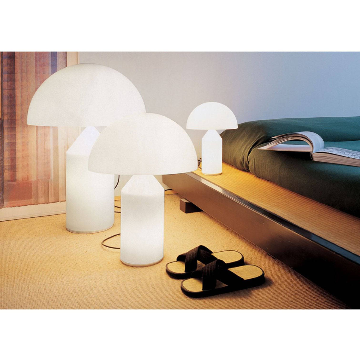 Atollo table lamp, Opal Glass | Oluce | Skandium London