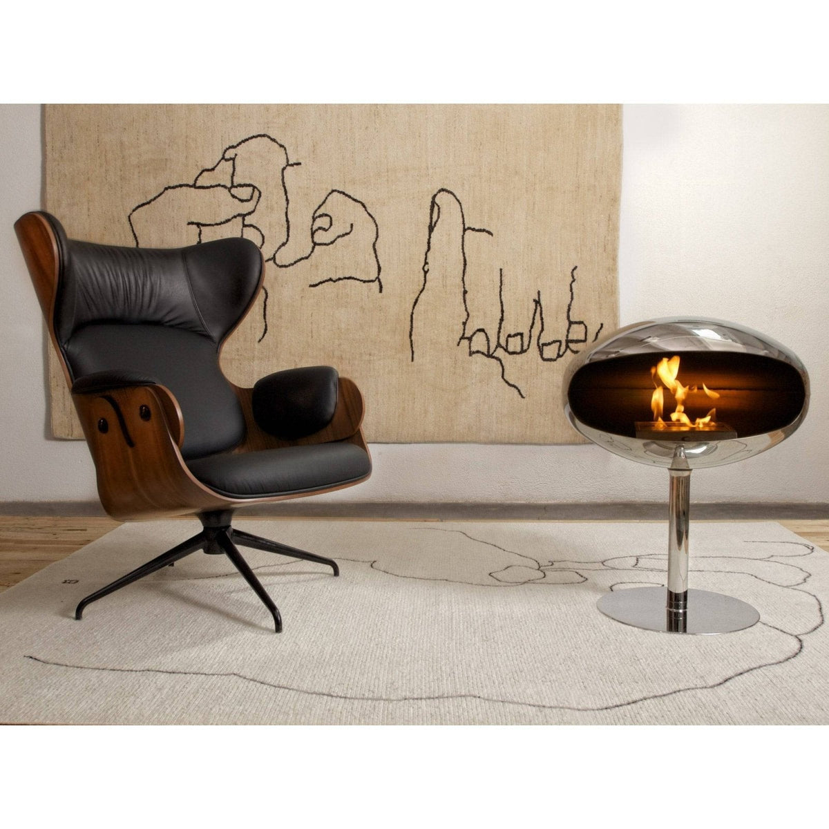Cocoon Fires - Cocoon Fireplace - Standing Pedestal - Skandium London
