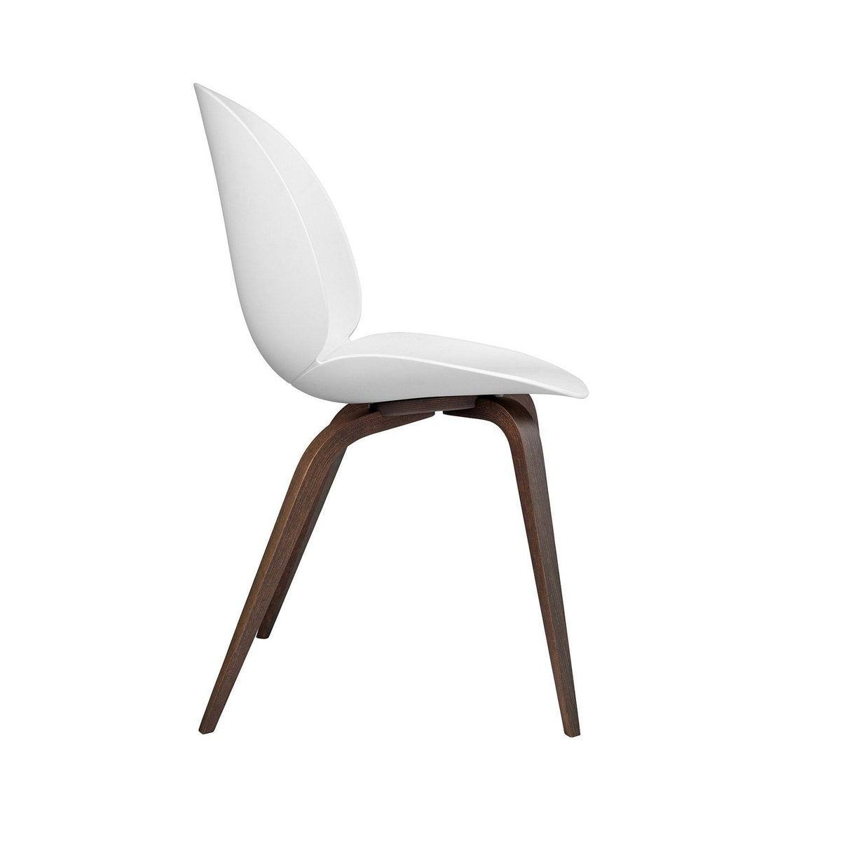 Gubi - Beetle plastic dining chair, wooden legs - Skandium London