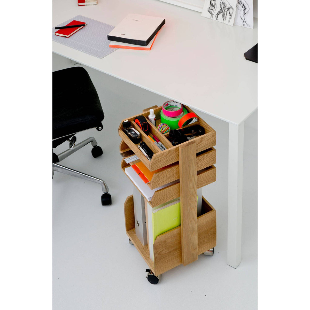 Wireworks - Casper Roller Workspace Organiser - Oak - Skandium London