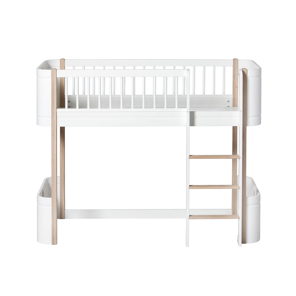 Mini + low loft bed - White/oak | Oliver Furniture | Skandium London