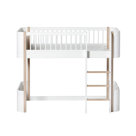Mini + low loft bed - White/oak | Oliver Furniture | Skandium London