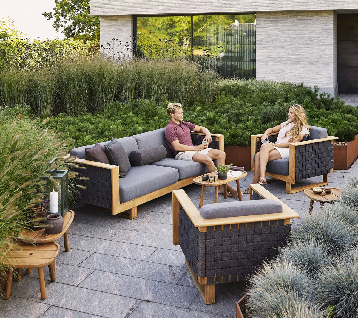 Angle Lounge Chair | Teak Frame | Cane-line | Skandium London