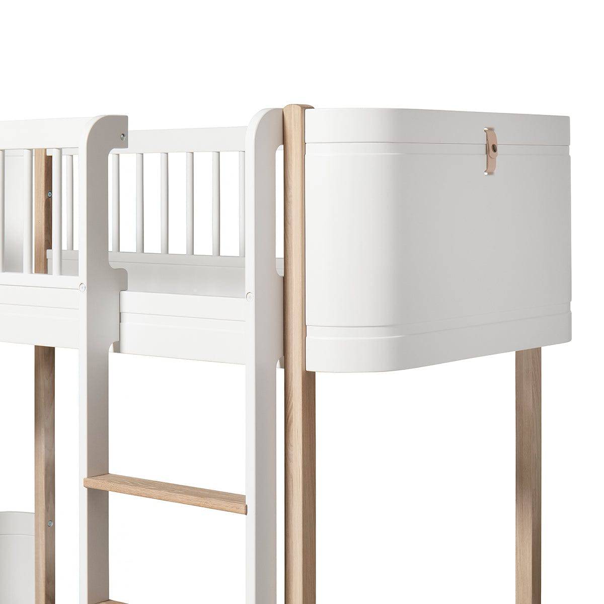Mini + low loft bed - White/oak | Oliver Furniture | Skandium London