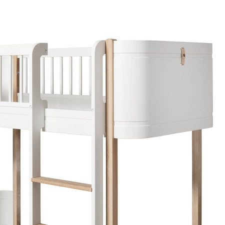 Mini + low loft bed - White/oak | Oliver Furniture | Skandium London
