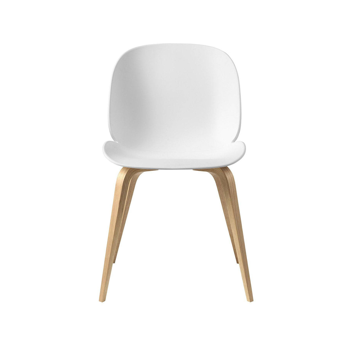Gubi - Beetle plastic dining chair, wooden legs - Skandium London