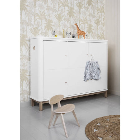 Oliver Furniture - Multi cupboard with 3 doors, white/oak - Skandium London