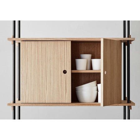 MOEBE - Shelving System – S.200.2.C - Oak/Black - Skandium London