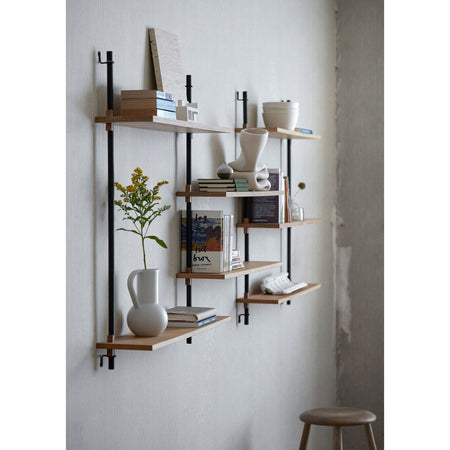 MOEBE - Wall Shelving - WS.85.2 - Oak/Black - Skandium London