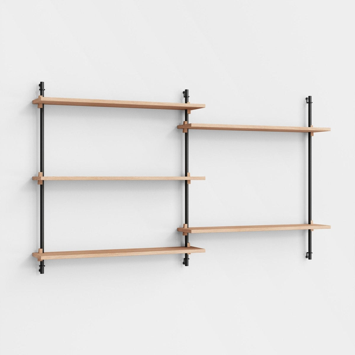 MOEBE - Wall Shelving - WS.85.2 - Oak/Black - Skandium London