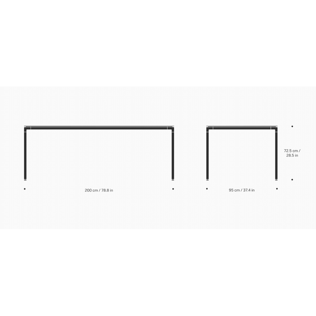 Vipp - VIPP971 - Table Medium - 2m - Skandium London