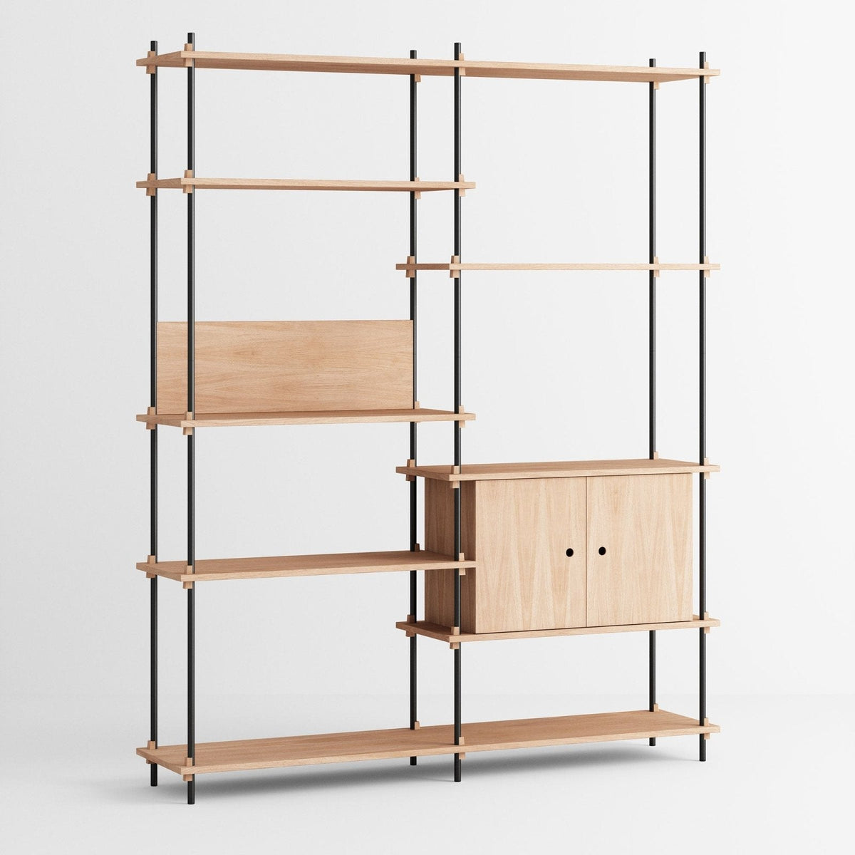 MOEBE - Shelving System – S.200.2.C - Oak/Black - Skandium London