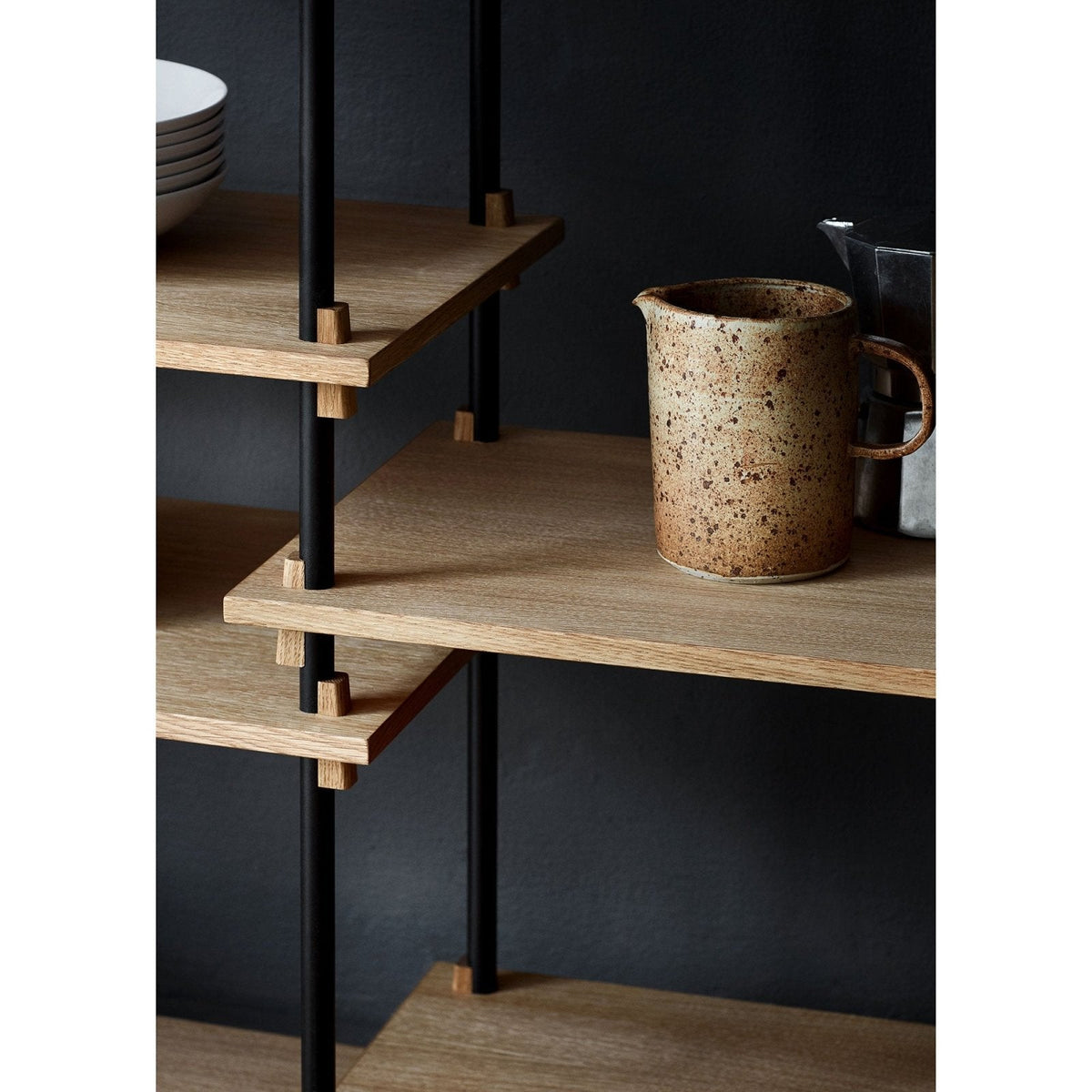 MOEBE - Shelving System – S.200.1.B - Oak/Black - Skandium London